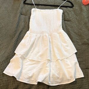 White Tiered Strapless Dress